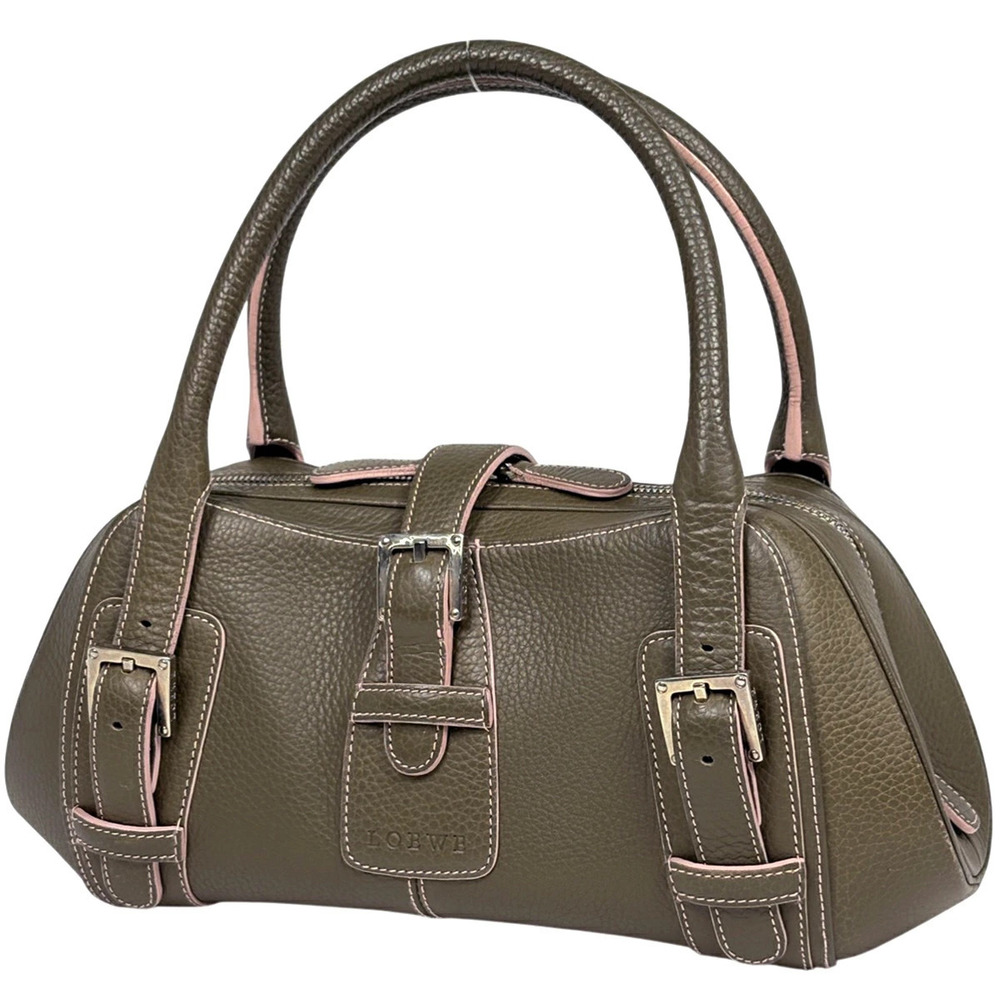 Loewe Senda handbag leather Khaki Green
